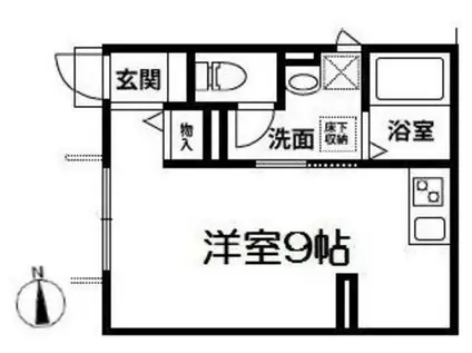 ROOMS武蔵浦和(ワンルーム/1階)の間取り写真