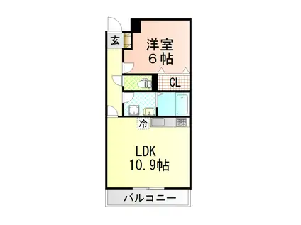 フィールドコートミルト(1LDK/4階)の間取り写真
