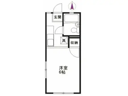 ヴィラ・ゾンネ(1K/1階)の間取り写真