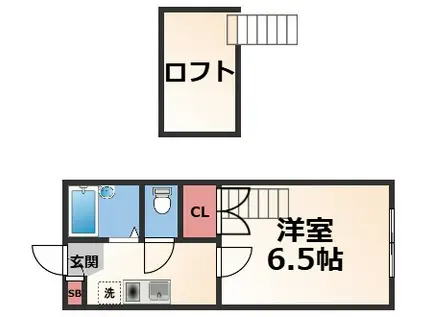 フルール五百石(1K/2階)の間取り写真