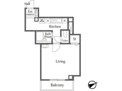 プレジール芝大門(1K/7階)の間取り写真