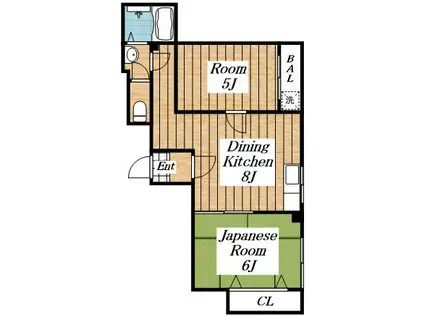 クオリティパセスセジュール(2DK/4階)の間取り写真