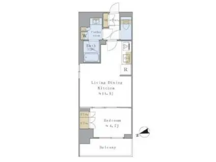 BRILLIA IST駒込(1LDK/6階)の間取り写真