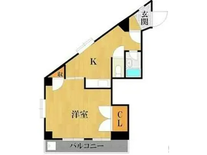 フラワーガーデン(1K/1階)の間取り写真