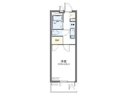 レオパレスプレジデントハイツ(1K/2階)の間取り写真