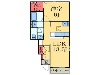 セモア中山GF1(1LDK/1階)の間取り写真