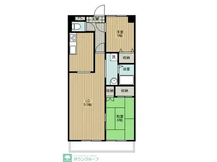 ラピュタ武蔵野(2LDK/2階)の間取り写真