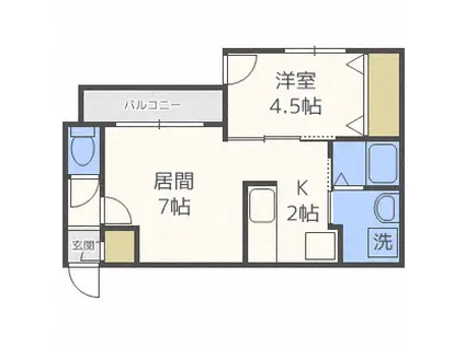 ENCHAN‐THE 環状通東(1LDK/2階)の間取り写真