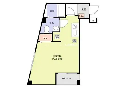 ラヴィエント三ノ輪パークサイド(ワンルーム/3階)の間取り写真