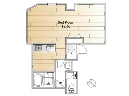 WHITE138(ワンルーム/1階)の間取り写真