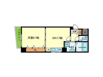 日興桜川ハイツ(1DK/8階)の間取り写真