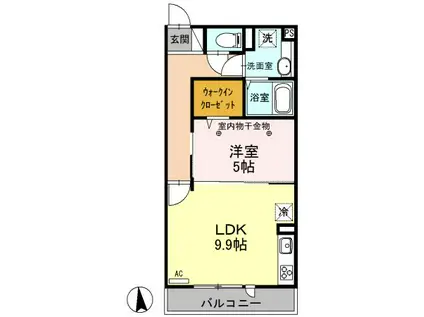 リビオンH&MII(1LDK/3階)の間取り写真