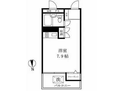藤和八丁堀コープIII(ワンルーム/4階)の間取り写真