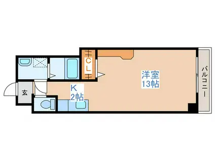 クレステージ北32条(1K/8階)の間取り写真