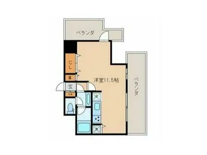 クレスト本郷(ワンルーム/4階)の間取り写真