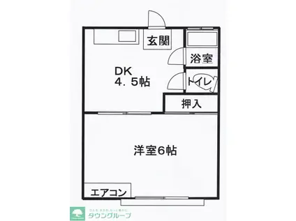 弥生荘(1DK/2階)の間取り写真