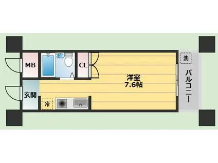 サンライズ間谷(1K/2階)の間取り写真