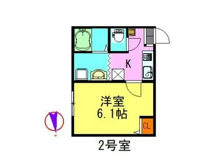 クレスコート大森(1K/2階)の間取り写真