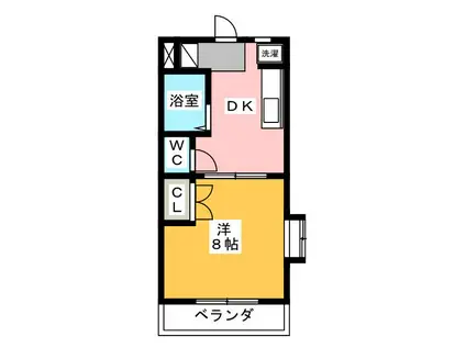 シトラスヒル(1DK/3階)の間取り写真