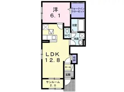 メゾンホープ 甲南I(1LDK/1階)の間取り写真