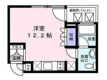 アリス・マナーガーデン銀座ウォーク(ワンルーム/3階)の間取り写真