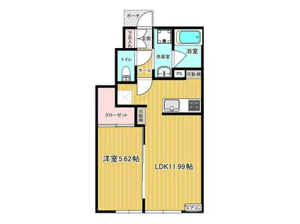 プライムワン 十和田宅建メイト(1LDK/1階)の間取り写真