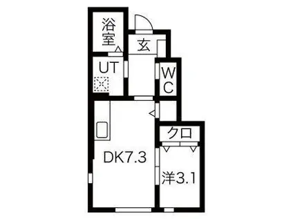 アーバンスタイルI(1LDK/1階)の間取り写真