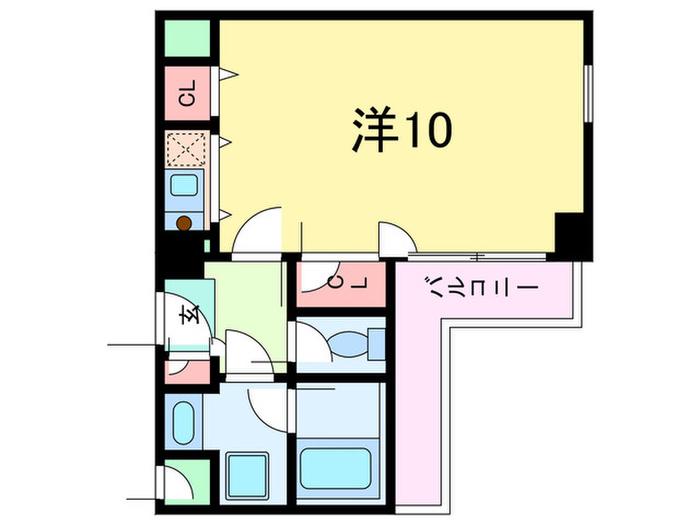 PERLE芦屋(ワンルーム/1階)の間取り写真