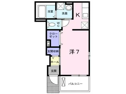 ヴィヴレ広駅前(1K/1階)の間取り写真