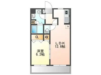 LE CIE (1LDK/3階)の間取り写真