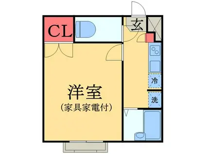 LPイルリズィエール(1K/1階)の間取り写真