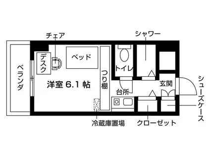 エルスタンザ田園調布(ワンルーム/4階)の間取り写真