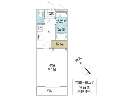 CONFORT ONE(1K/2階)の間取り写真