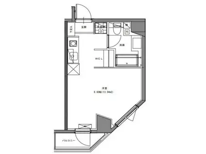 アートアパートメントインオオタカノモリ(1K/5階)の間取り写真