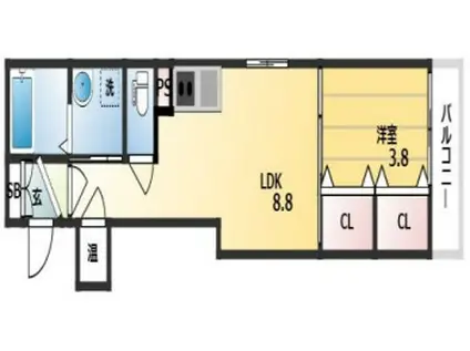 GRANDIR FOREST(1LDK/1階)の間取り写真