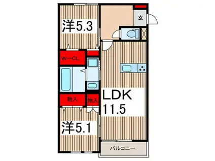 コンフォートプラッツ(2LDK/3階)の間取り写真