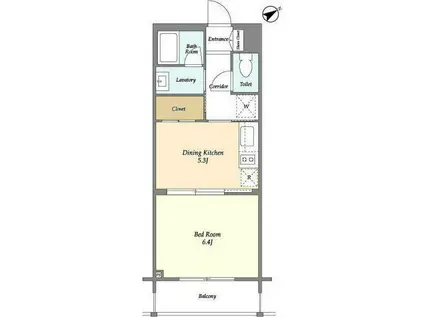 ラ・メゾン川崎参番館(1DK/5階)の間取り写真