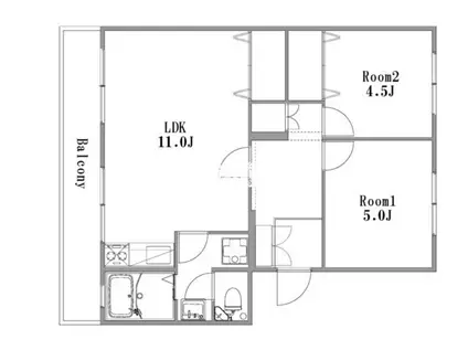 石井ビル(2LDK/4階)の間取り写真