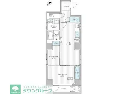 アスブルーム奥浅草(1SLDK/4階)の間取り写真