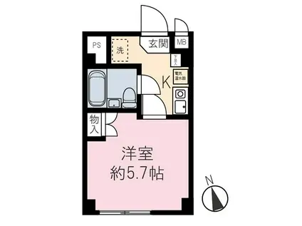 ライベストコート常盤台(1K/2階)の間取り写真