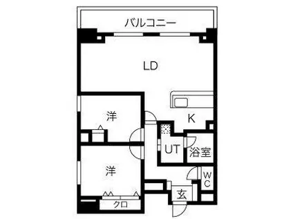ロイジェント日吉II(2LDK/13階)の間取り写真