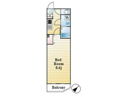 ルネサンスコート三軒茶屋GARDEN(1K/4階)の間取り写真