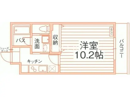 シリウス・T(1K/3階)の間取り写真