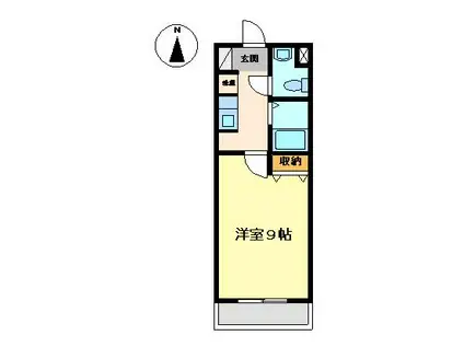 ヘプタハウス(1K/1階)の間取り写真