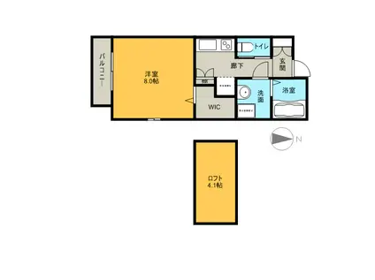 ベルコリーヌ八事山(1K/2階)の間取り写真