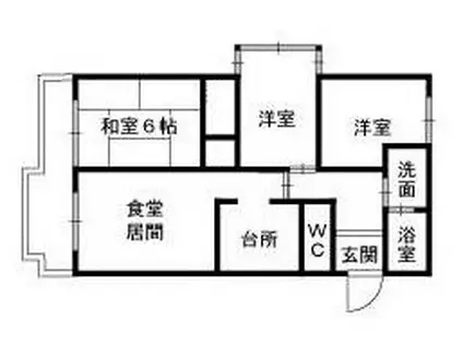 ヴィラ・ウィスタリア(3LDK/5階)の間取り写真