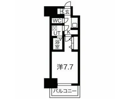 メイクス名駅太閤(1K/9階)の間取り写真