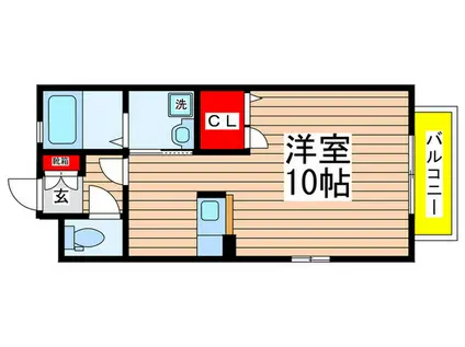 イストワール弐番館(ワンルーム/1階)の間取り写真