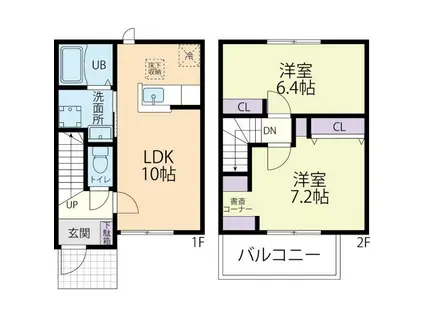 CASTLE EIGHT(2LDK/1階)の間取り写真