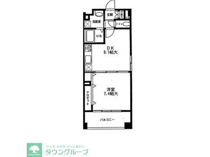 カーロヴィレッタ2(1DK/3階)の間取り写真